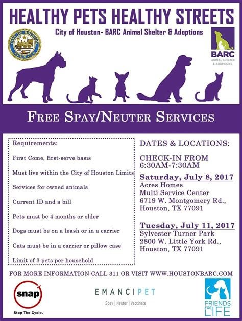 free neutering for dogs in houston